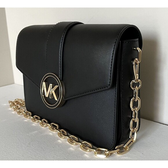 New Michael Kors Carmen Medium Convertible Shoulder Bag Black - Picture 8 of 8